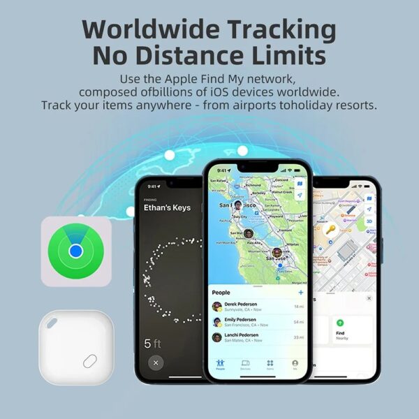 Apple Find My Tracker – Mini GPS & Bluetooth Tracker for Keys, Pets, Kids & Cars | iOS-Compatible Smart Tag, Anti-Loss Device for iPhone, iPad & IOS Systems - Image 3