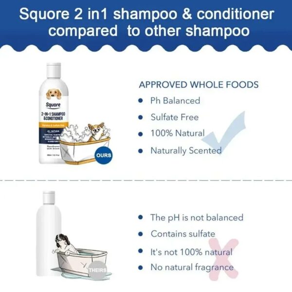 Natural 2-in-1 Puppy Shampoo & Conditioner for Sensitive Skin – pH Balanced, Moisturizing Dog Shampoo with Hypoallergenic Formula | Gentle Puppy Bath Essentials - Image 4