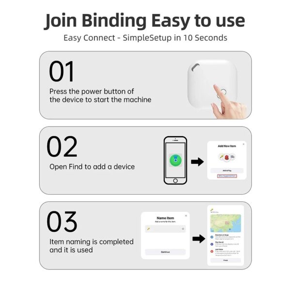 Apple Find My Tracker – Mini GPS & Bluetooth Tracker for Keys, Pets, Kids & Cars | iOS-Compatible Smart Tag, Anti-Loss Device for iPhone, iPad & IOS Systems - Image 4
